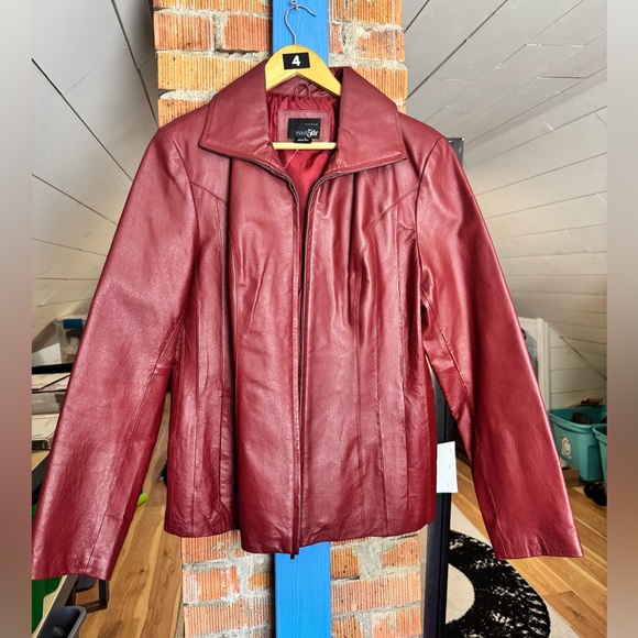 90s Red Leather Jacket - Picture 1 of 7